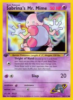 Sabrina's Mr. Mime Common card from Gym Heroes
