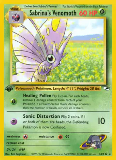 Sabrina's Venomoth Rare card from Gym Heroes