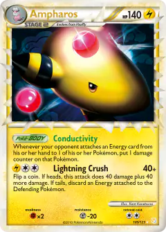 Ampharos Rare Prime card from HeartGold & SoulSilver Base