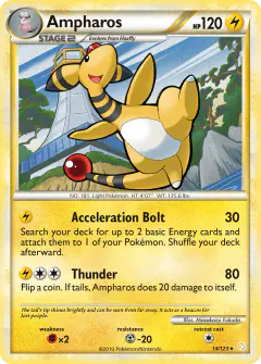 Ampharos Rare card from HeartGold & SoulSilver Base