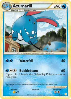 Azumarill Rare Holo card from HeartGold & SoulSilver Base
