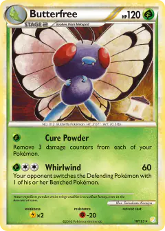 Butterfree Rare card from HeartGold & SoulSilver Base