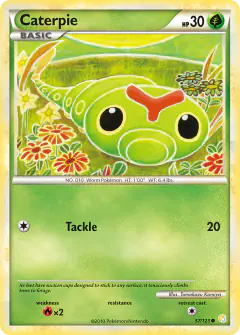 Caterpie Common card from HeartGold & SoulSilver Base