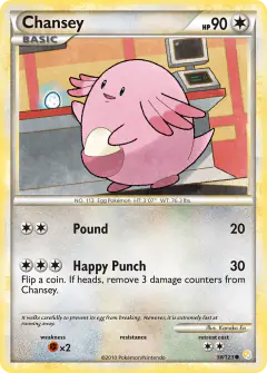 Chansey Common card from HeartGold & SoulSilver Base