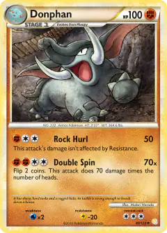 Donphan Uncommon card from HeartGold & SoulSilver Base
