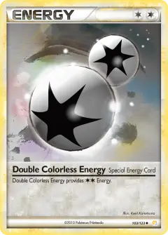 Double Colorless Energy Uncommon card from HeartGold & SoulSilver Base