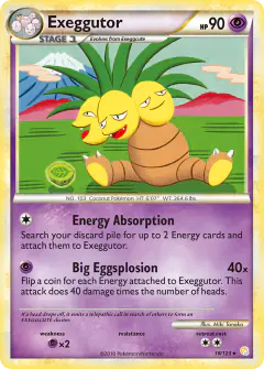 Exeggutor Rare card from HeartGold & SoulSilver Base