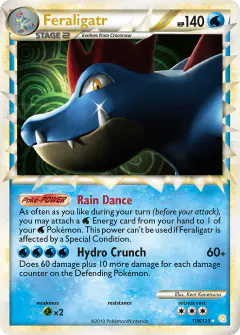 Feraligatr Rare Prime card from HeartGold & SoulSilver Base