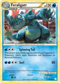 Feraligatr Rare card from HeartGold & SoulSilver Base
