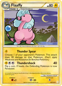 Flaaffy Uncommon card from HeartGold & SoulSilver Base