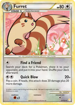 Furret Rare card from HeartGold & SoulSilver Base