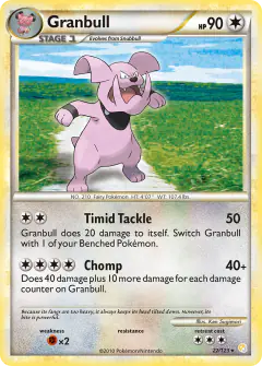 Granbull Rare card from HeartGold & SoulSilver Base