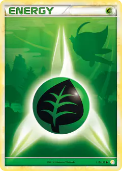 Grass Energy Common card from HeartGold & SoulSilver Base