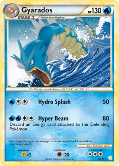Gyarados Rare Holo card from HeartGold & SoulSilver Base