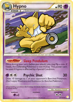 Hypno Rare card from HeartGold & SoulSilver Base