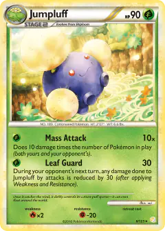 Jumpluff Rare Holo card from HeartGold & SoulSilver Base