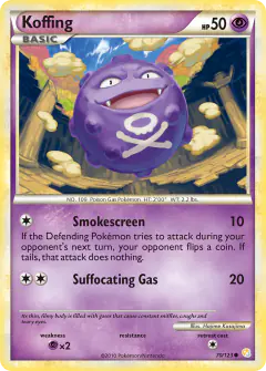 Koffing Common card from HeartGold & SoulSilver Base