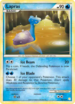Lapras Rare card from HeartGold & SoulSilver Base
