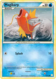 Magikarp Common card from HeartGold & SoulSilver Base