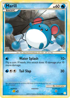 Marill Common card from HeartGold & SoulSilver Base