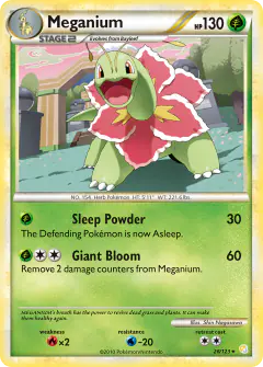 Meganium Rare card from HeartGold & SoulSilver Base