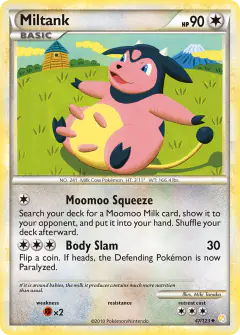 Miltank Uncommon card from HeartGold & SoulSilver Base