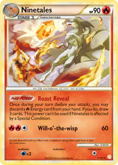 Ninetales Rare Holo card from HeartGold & SoulSilver Base