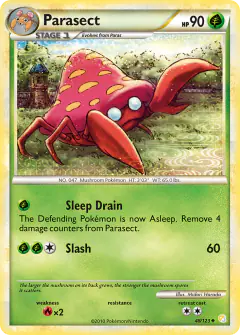 Parasect Uncommon card from HeartGold & SoulSilver Base