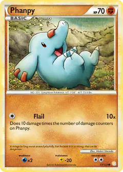 Phanpy Common card from HeartGold & SoulSilver Base
