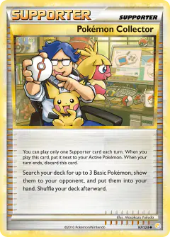 Pokémon Collector Uncommon card from HeartGold & SoulSilver Base