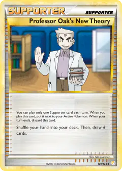 Professor Oak's New Theory Uncommon card from HeartGold & SoulSilver Base