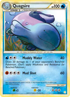 Quagsire Rare Holo card from HeartGold & SoulSilver Base