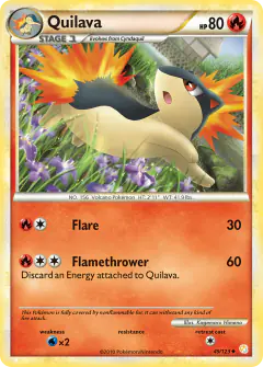 Quilava Uncommon card from HeartGold & SoulSilver Base