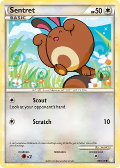 Sentret Common card from HeartGold & SoulSilver Base