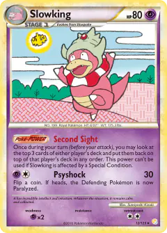 Slowking Rare Holo card from HeartGold & SoulSilver Base