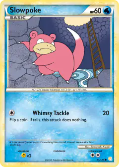 Slowpoke Common card from HeartGold & SoulSilver Base
