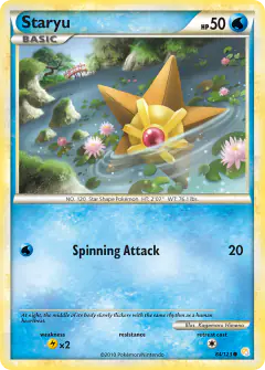 Staryu Common card from HeartGold & SoulSilver Base