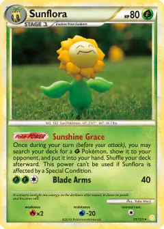 Sunflora Rare card from HeartGold & SoulSilver Base