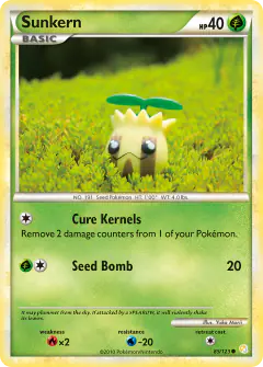 Sunkern Common card from HeartGold & SoulSilver Base