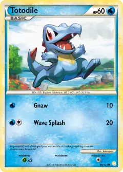 Totodile Common card from HeartGold & SoulSilver Base