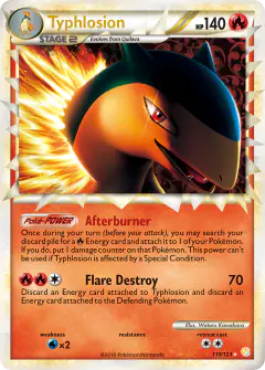 Typhlosion Rare Prime card from HeartGold & SoulSilver Base