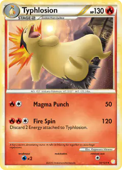 Typhlosion Rare card from HeartGold & SoulSilver Base