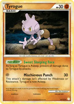 Tyrogue Rare card from HeartGold & SoulSilver Base