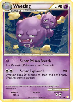 Weezing Rare card from HeartGold & SoulSilver Base