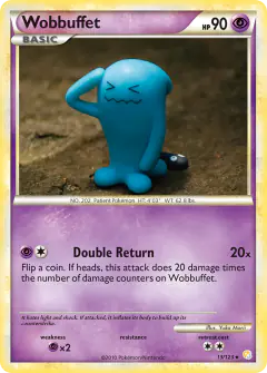 Wobbuffet Rare Holo card from HeartGold & SoulSilver Base