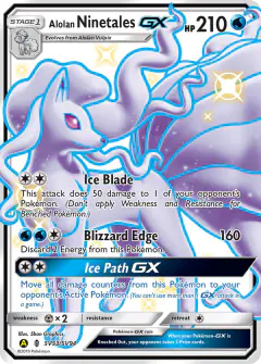 Alolan Ninetales-GX Rare Shiny GX card from Hidden Fates