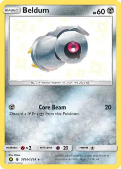 Beldum Rare Shiny card from Hidden Fates