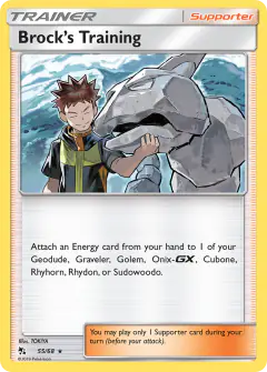 Brock's Training Rare Holo card from Hidden Fates