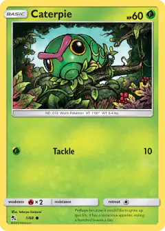 Caterpie Common card from Hidden Fates