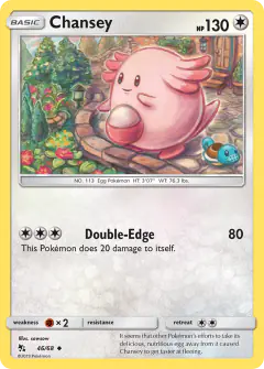 Chansey Uncommon card from Hidden Fates
